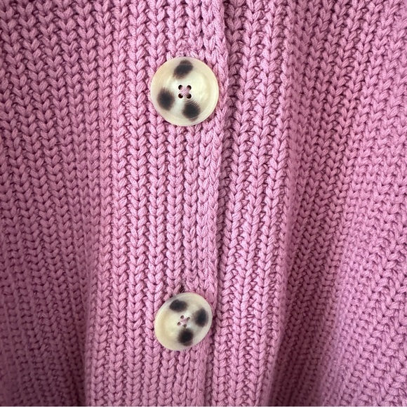 Free People Swim Too Deep Oversized Sweater Cardigan in Pink Size M - Picture 6 of 9